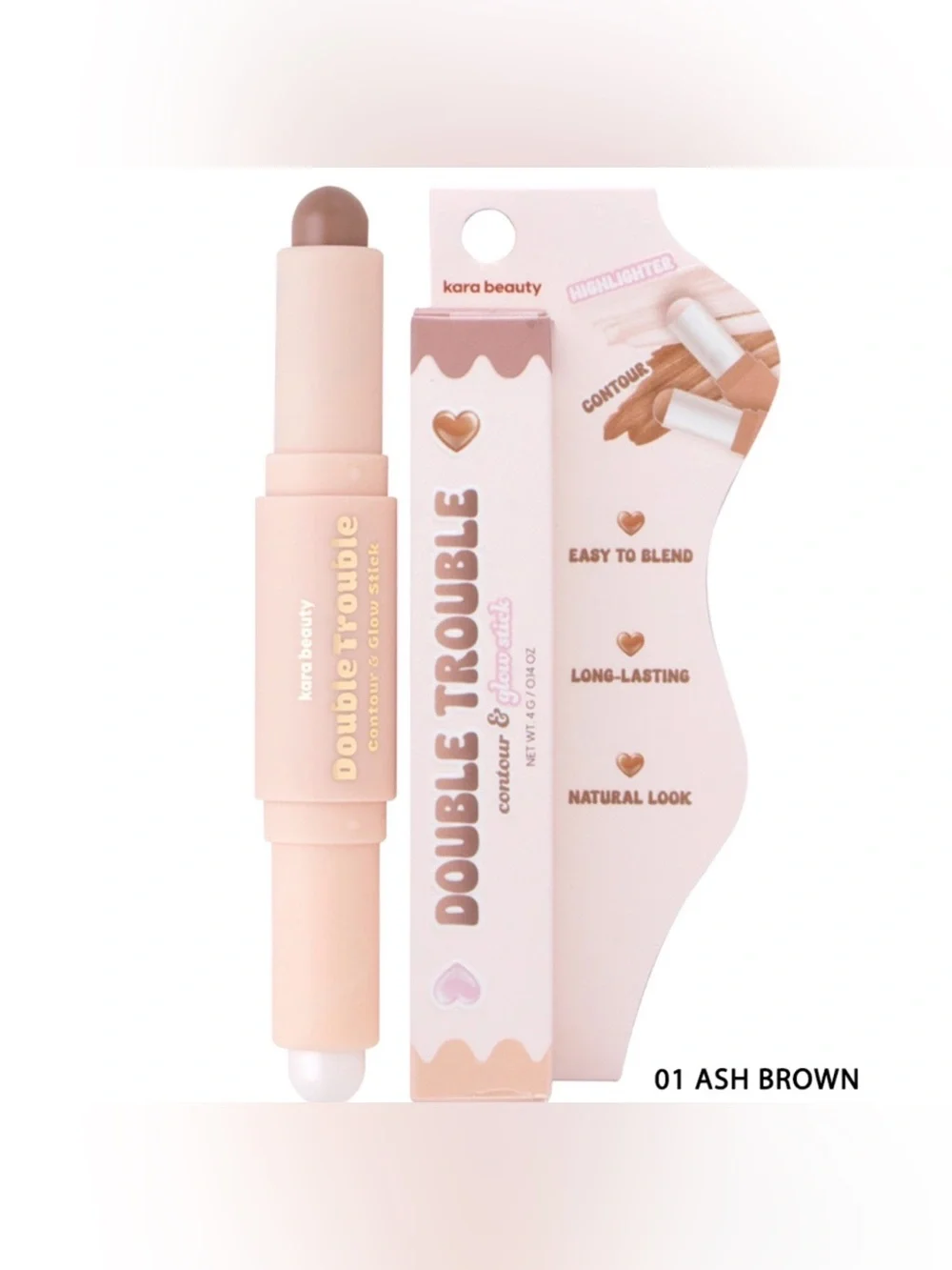 NIB Kara Beauty Double Trouble Contour & Glow Stick